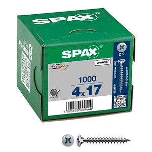 4003530009440 - 880940100040017 Schraube r 88094 Senkkopf mSpitze Kreuzschl-PZ 4 x 17 12- - Spax 4003530009440 - 880940100040017 Schraube r 88094 Senkkopf mSpitze Kreuzschl-PZ 4 x 17 12- - Spax