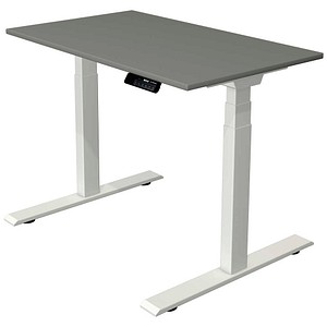 Kerkmann Move 1 stable elektrisch höhenverstellbarer Schreibtisch grafit rechteckig, T-Fuß-Gestell weiß 100,0 x 60,0 cm