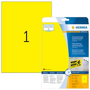 25 HERMA wetterfeste Folienetiketten 8033 gelb 210,0 x 297,0 mm