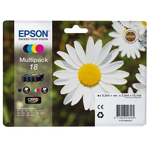 4 EPSON 18 / T1806 schwarz, cyan, magenta, gelb Tintenpatronen 4 EPSON 18 / T1806 schwarz, cyan, magenta, gelb Tintenpatronen