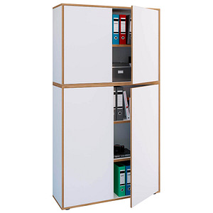 4051814444807 - Aktenschrank Salia 920803 weiß honig-eiche 4 Fachböden 1000 x 320 x 1827 cm