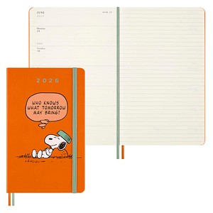 8056999277147 - Moleskine 12 Monate Peanuts Snoopy Tomorrow Wochen Notizkalender 2026 L A5 1 Wo = 1 Seite fester Einband Kadmiumorange