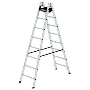 MUNK Stehleiter 33016 nivello, 2x 8 Stufen, schwarz/silber, Aluminium 4031405330160 MUNK