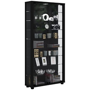 4051814354403 - Ebuy24 - Lumo Maxi Vitrinenschrank mit LED-Licht 8 Glasböden schwarz - Schwarz