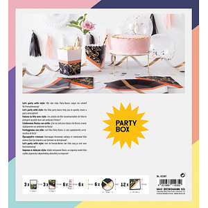 4001868119350 - Party-Box MORMORIERT 36-teilig in schwarz gold koralle 4001868119350 - Party-Box MORMORIERT 36-teilig in schwarz gold koralle
