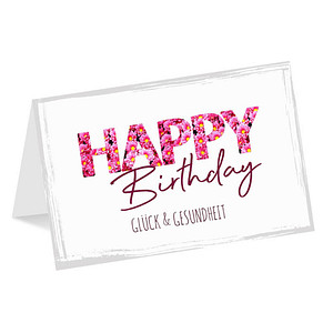 LUMA Geburtstagskarte Schrift pink LU2463 weiß/pink DIN B6, 1 St.