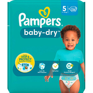 Pampers® Windeln baby-dry™ Größe Gr.5 (11-16 kg) für Kleinkinder, 26 St.