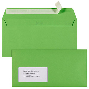 tecno Briefumschläge colors DIN lang+ mit Fenster intensivgrün haftklebend 25 St.