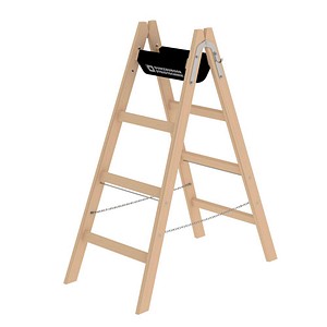 MUNK Stehleiter beidseitig 33208 natur 2x 4 Sprossen, H: 123,0 cm