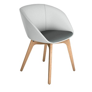 4049694003634 - Besucherstuhl on spot cosy steingrau   eiche mit Armlehnen 4-Fuß-Gestell 4049694003634 Sedus