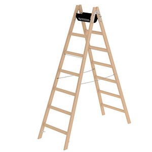 4031405332140 - MUNK Günzburger Steigtechnik Guenzburger Steigtechnik 33214 Holz Stufen-Doppelleiter Arbeitshöhe (max) 33 m Braun 108 kg