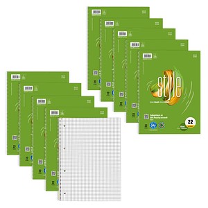 9002244852071 - Collegeblock 608570020 Green Baum Lineatur 22   liniert mit Rand innen A4 70g grün 80 Blatt 9002244852071 10 Block