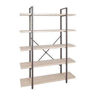 HAKU Möbel Bücherregal eiche/braun 5 Fachböden