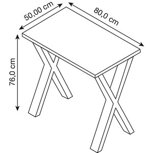 4051814378331 - Holz Schreibtisch H 76 x B 80 x T 50 cm Computertisch schlicht Füße aus hochwertigem Metall Arbeitstisch Büromöbel - Lona U 4051814378331 - Holz Schreibtisch H 76 x B 80 x T 50 cm Computertisch schlicht Füße aus hochwertigem Metall Arbeitstisch Büromöbel - Lona U