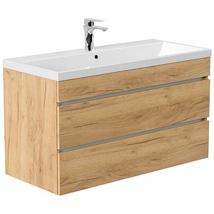 4251982673805 - POSSEIK Waschbecken mit Unterschrank FELLINI 100 eiche gold 1000 x 480 x 584 cm