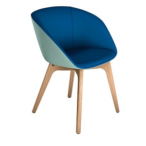 4049694003658 - Besucherstuhl on spot cosy blau   eiche mit Armlehnen 4-Fuß-Gestell 4049694003658 Sedus