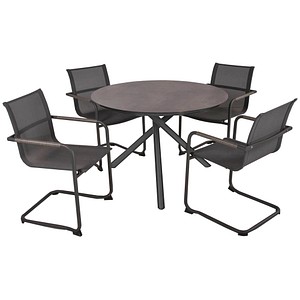 4041908130013 - Sitzgruppe SOPHIA 08 grau Metall 5-teilig 4041908130013 Garden Pleasure