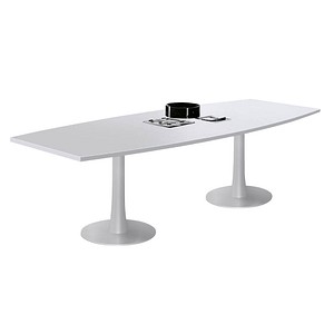 8029466129744 - Konferenztisch Idea+ IDTR280 GR I 74cm (H) 280x80-110cm (BxT) Tonnenform lichtgrau   weiß 8029466129744 Quadrifoglio