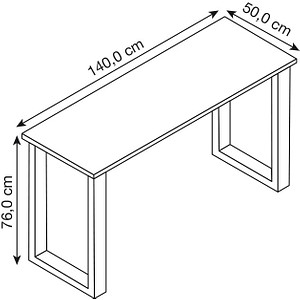 4051814432811 - Holz Schreibtisch H 76 x B 140 x T 50 cm Computertisch schlicht Füße aus hochwertigem Metall Arbeitstisch Büromöbel - Lona U 4051814432811 - Holz Schreibtisch H 76 x B 140 x T 50 cm Computertisch schlicht Füße aus hochwertigem Metall Arbeitstisch Büromöbel - Lona U