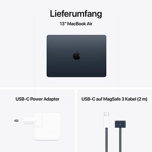 Apple MacBook Air 13 (M4, 2025) 33 cm (13 Zoll) 16 GB RAM 256 GB SSD M4 10-Core 8-Core GPU Mitternacht MW123D/A - Bild 19