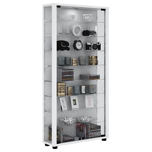 4051814336843 - Ebuy24 - Lumo Maxi Vitrinenschrank 2 Glastüren Glasvitrinen mit LED-Leuchten weiß - Weiß