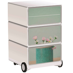 PAPERFLOW easyBox Garden Factory Rollcontainer weiß, bunt 4 Auszüge 39,0 x 43,6 x 64,2 cm