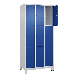 4066681681088 - Schließfachschrank Classic Plus enzianblau lichtgrau 080010-303 S10003 9 Schließfächer 900 x 500 x 1950 cm 4066681681088 CP
