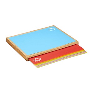4052025288495 - Bambus Schneidebrett mit 6 Schneidematten antimikrobiell hygienisch Schneidbrett b x t 405 x 34 cm natur - Relaxdays