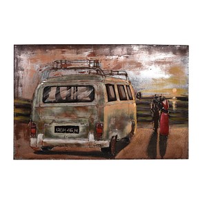 4041908127549 - Wandbild 3D Bulli mit Pärchen 4041908127549 Garden Pleasure