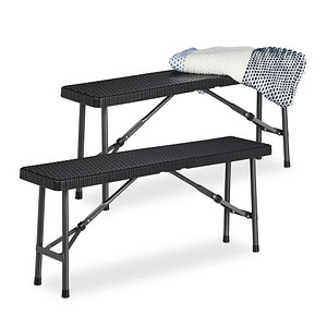 relaxdays Bierbänke 10035746_0 schwarz Kunststoff 100,0 cm, 2 St.