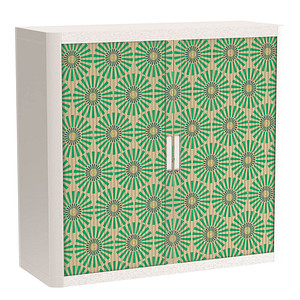 PAPERFLOW easyOffice Vintage Rollladenschrank 60804 2 Fachböden 110,0 x 41,5 x 104,0 cm