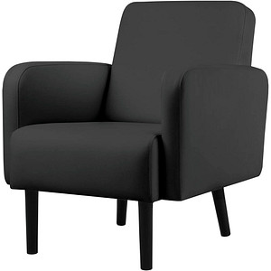 3660141954609 - Sessel easyChair® by Paperflow LISBOA desinfektionsmittelbeständiger Kunstlederbezug schwarz Fußgestell schwarz B 710 x T 815 x H 830 mm 3660141954609 - Sessel easyChair® by Paperflow LISBOA desinfektionsmittelbeständiger Kunstlederbezug schwarz Fußgestell schwarz B 710 x T 815 x H 830 mm