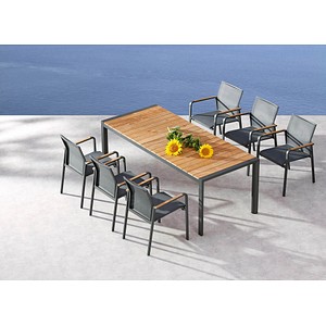 4043153106980 - BEST Gartentisch Tisch Paros 210x90cm anthrazit Teakholz anthrazit