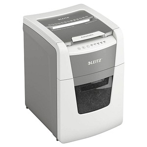 AKTION: LEITZ IQ Autofeed Small Office 100 Aktenvernichter mit Partikelschnitt P-5, 2 x 15 mm, bis 100 Blatt, weiß mit 45 Euro CashBack