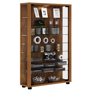 4051814336935 - Ebuy24 - Lumo Mini Vitrinenschrank 2 Glastüren Glasvitrinen mit LED-Leuchten Kern-Nussbaum dekor - Braun 4051814336935 - Ebuy24 - Lumo Mini Vitrinenschrank 2 Glastüren Glasvitrinen mit LED-Leuchten Kern-Nussbaum dekor - Braun