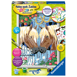 4005556284788 - Malen nach Zahlen RAVENSBURGER Treue Pferde Malvorlagen bunt Kinder Basteln Malen Kosmetik Schmuck Made in Europe FSC - schützt Wald weltweit