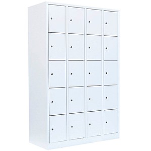 4061815518612 - Schließfachschrank signalweiß 520547 20 Schließfächer 1170 x 500 x 1800 cm 4061815518612 LÜLLMANN