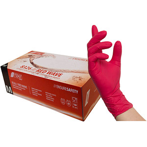 NITRAS® unisex Einmalhandschuhe RED WAVE rot Größe M 100 St.