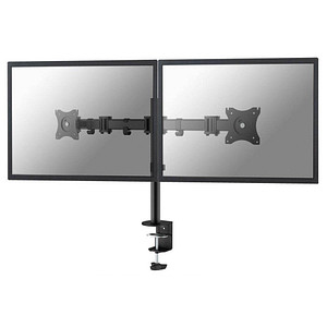 Neomounts Monitor-Halterung NM-D135DBLACK schwarz für 2 Monitore, Tischklemme, Tischbohrung