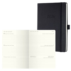 4004360773297 - Buchkalender C2612 Conceptum schwarz 2 Seiten   1 Woche  (ca A5) 2026 4004360773297 Sigel