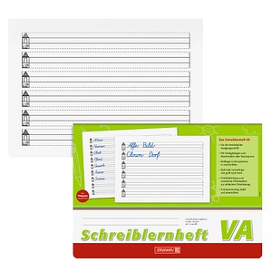 BRUNNEN Schreiblernheft Lineatur VA 1. Schuljahr liniert DIN A4 quer ohne Rand, 16 Blatt, 1 St.