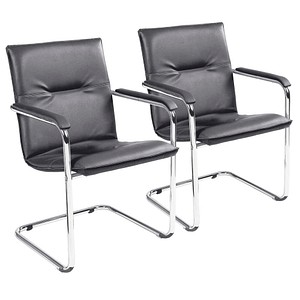 4045513000617 - Besucherstuhl Rumba schwarz   chrom mit Armlehnen Freischwinger 4045513000617 2 Stück