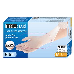 HYGOSTAR unisex Einmalhandschuhe SAFE SUPER STRETCH weiß Größe M 100 St.