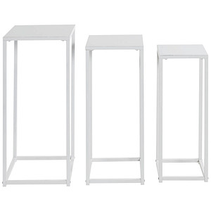 4001070253590 - Beistelltische-Set Metall weiß 4001070253590 3 Stück 4001070253590 - Beistelltische-Set Metall weiß 4001070253590 3 Stück