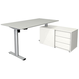 4044917450172 - Move 1 base elektrisch höhenverstellbarer Schreibtisch weiß rechteckig T-Fuß-Gestell silber 1500 x 800 cm 4044917450172 Kerkm