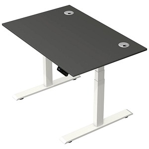 Kerkmann Move 2 Plus elektrisch höhenverstellbarer Schreibtisch anthrazit rechteckig, T-Fuß-Gestell weiß 120,0 x 80,0 cm