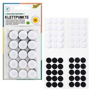 4001868090796 - Klettpunkte - Ø 2 cm schwarz weiß sortiert selbstklebend 4001868090796 folia 30 Stück 4001868090796 - Klettpunkte - Ø 2 cm schwarz weiß sortiert selbstklebend 4001868090796 folia 30 Stück