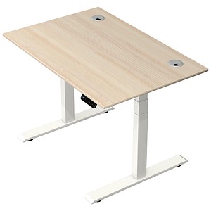 Kerkmann Move 2 Plus elektrisch höhenverstellbarer Schreibtisch ahorn rechteckig, T-Fuß-Gestell weiß 120,0 x 80,0 cm