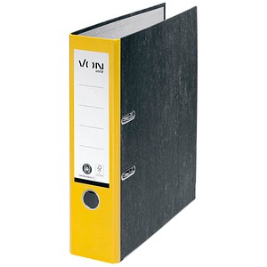 VON LEITZ Ordner gelb mamoriert Karton 8,0 cm DIN A4, 1 St.
