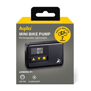 AQIILA P1 - Mobiler Kompressor, Akku-Luftpumpe, AIRBIRD P1, 8,3 bar, Fahrrad
